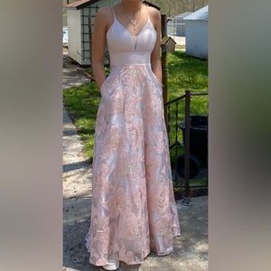 Light pink floral prom dress, size 2